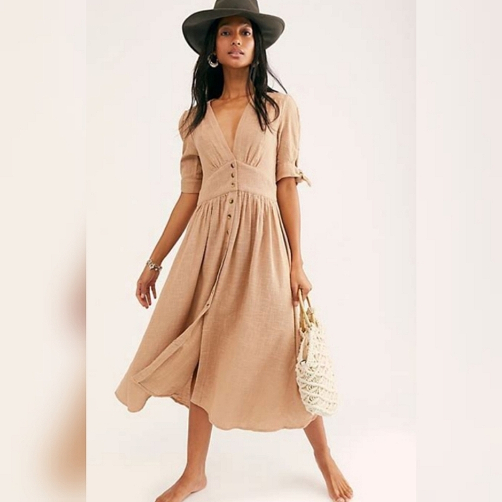 FREE PEOPLE Love of My Life Bohemian Midi Dress size small.